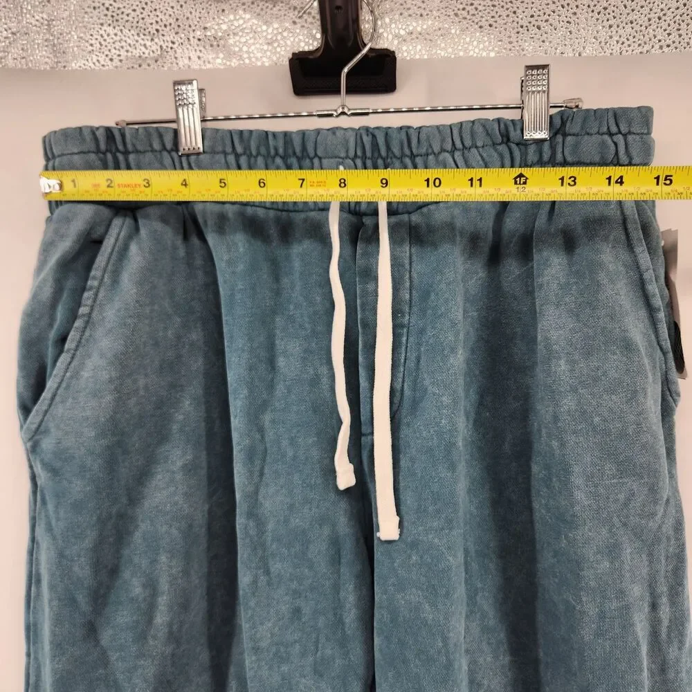 Threads 4 Thought Men's Large Blue Kevin Mineral Wash French‎ Terry Pants NWT
